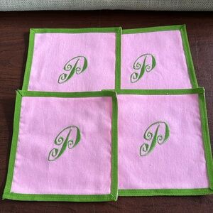 NEW Cocktail Napkins Cotton Set of 8. 6x6